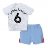 Camiseta Aston Villa Douglas Luiz #6 Segunda Equipación Replica 2023-24 para niños mangas cortas (+ Pantalones cortos)